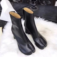 Bottines et Bottes à Talons pour Femmes, Bottes Noires Épaises à Talons Aiguilles et Chunky