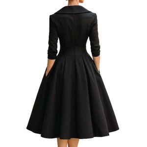 Abito Elegante Formale da <span class=keywords><strong>Donna</strong></span> 2026 in Raso Tinta Unita a Vita Alta Vestibilità Slim per Siti Web Indipendenti - Stile Europeo Americano - Product Image 5