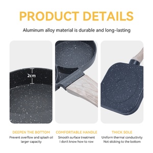 3-in-1 Die-Cast Aluminum Nonstick Egg Frying <b>Pan</b> Square 3-Section Divider <b>Pan</b> for Breakfast Cooking - Product Image 3