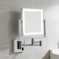 Espejo de Maquillaje con Luz, de Pared, con Aumento de 1X/3X, Espejo de Afeitar con Luz