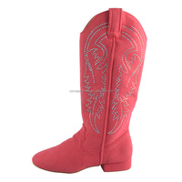 Chaussures de danse personnalisées à talon orné de strass avec talon cubain et semelle en daim, bottes de danse en ligne pour femmes, vente en gros de bottes de danse country