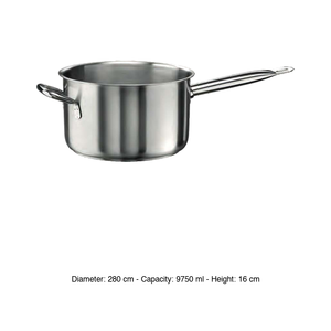 หม้อสแตนเลสทรงลึกพร้อมหูจับเสริม Ø 28 ซม. สูง 16 ซม. ความจุ 9.75 ลิตร Pintinox - Product Image 3