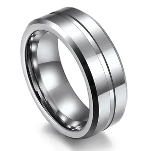 OBE jewelry Hot Selling wholesale silver matte finished 6mm tungsten mens ring silver tungsten wedding bands