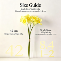 Fleurs artificielles jaunes de 42 cm, bouquet de fausses fleurs, tiges de fleurs pour la maison, vase, table, décoration de mariage et de fête