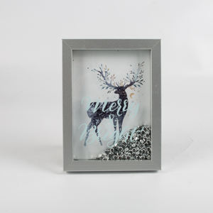 Marco de fotos de caja de sombra MDF decorativo de lentejuelas con purpurina plateada barata de fabricación profesional - Product Image 4