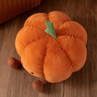 Maßgefertigter Plüsch-Kürbis mit Weichem Orangefarbenen Fell, Niedlichem Lächeln und Cord-Details - Individuelle Größen & Farben, Unisex Halloween Heimdekoration Geschenk