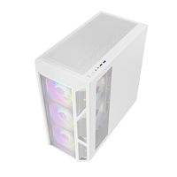 Boîtier PC AntarcChill Mid-Tower avec panneau avant en maille blanche, verre trempé transparent de haute qualité, compatible E-ATX