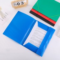 Carpeta de Documentos A4, Organizador Duradero de Plástico Resistente, Lavable, Azul Translúcido, con Solapas Internas y Banda Elástica