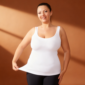 Camisola sin Mangas Moldeadora con Tirantes Anchos y Cuello Cuadrado, Talla Grande, Sin Costuras, Transpirable, de Spandex, Control de Abdomen, Ropa Interior C1062 - Product Image 1