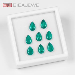 GIGAJEWE Pierre d'émeraude synthétique cultivée en laboratoire 0,3-6 carats, vert colombien, taille <span class=keywords><strong>poire</strong></span>, pour la fabrication de bijoux - Product Image 1