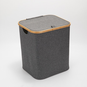 Giỏ Đựng Đồ Giặt Bằng Gỗ Tre Có Thể Gập Lại Bán Chạy Giỏ Đựng Quần Áo Bẩn Có Nắp - Product Image 2