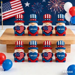 Nuevos Gnomos de PVC en 3D con Dibujos Animados del Día de la Independencia, con Bandera Americana, Decoraciones Festivas, Adornos para Fiestas - Product Image 6