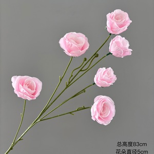 Bouquet de roses artificielles en soie, 6 pièces, décorations de table de mariage, décoration de la maison, accessoires d'extérieur - Product Image 3