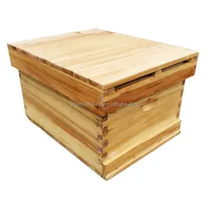 China Factory Supplying Cooked Wax Wood Bee Hive Langstroth Beehive For Beekeeping