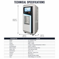 Distributeur d'eau riche en hydrogène 800G 1200G avec membrane RO, électrolytique, paiement par QR code, 4G IoT, réservoir en acier inoxydable, distributeur automatique