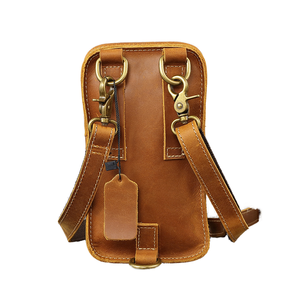 Bolso Bandolera Cruzado de Piel Genuina Impermeable para Hombre Royaa Trendy con Cierre de Cremallera para Uso Diario y Móvil - Product Image 1