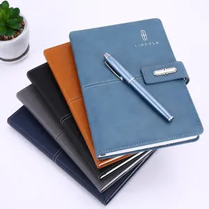 Diario promocional cuaderno de cuero genuino diario planificador de negocios diario de regalo de viaje personalizado