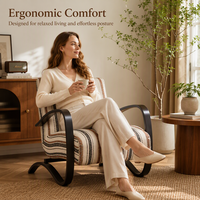 Fauteuil décontracté de style médiéval Burke - Canapé vintage pour salons et balcons, design de tissu personnalisable, mousse haute densité