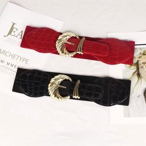 Wholesale Ladies Elastic Stretchy PU Leather Belts Engraved Alloy <b>Buckle</b> Casual Belts for Western Fashion Casual Women's Fashion - Product Image 1