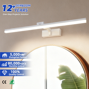 โคมไฟติดผนัง LED สีขาวมินิมอล 3500K แสงวอร์มไวท์ สำหรับห้องน้ำ ตัวโคมพลาสติก ควบคุมด้วยสวิตช์ 120lm/w ผลิตที่จงซาน - Product Image 1