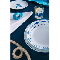 Vaisselle décorative en porcelaine de design italien Excelsa, 18 pièces |   Assiettes |   Style méditerranéen |   Réutilisable |   Compatible micro-ondes |