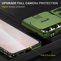 Coque de protection antichoc pour téléphone avec protection coulissante pour l'objectif et anneau rotatif pour Samsung Galaxy S23 Ultra