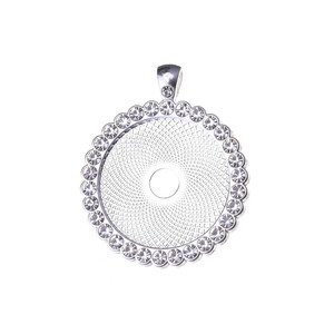 25Mm Bán Buôn Bezel Mặt Dây Chuyền Khay Và Cabochon Vòng Pha Lê Rhinestone Trống Ảnh Màu Pendant Trống Khay Bezel Thiết Lập - Product Image 4