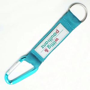 European and American Popular Woven Patch Exquisite Webbing <b>Keychain</b> With Black Buckle - Product Image 5