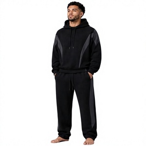 Ensembles de survêtements d'hiver à capuche pour hommes, sweats décontractés, pantalons slim, manches longues, jogging personnalisable, 100 % coton - Product Image 1