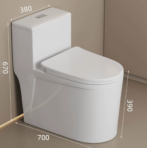 โถสุขภัณฑ์แบบชิ้นเดียว สีขาว ระบบวอชดาวน์ เซรามิก สำหรับห้องน้ำ - Product Image 2
