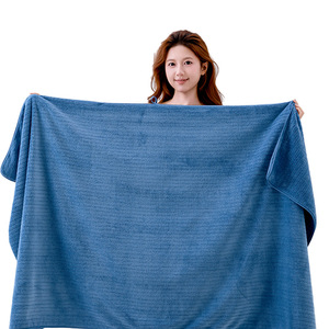 <b>Large</b> Absorbent <b>Bath</b> <b>Towel</b> For Kids Whole Body Wrap Swim Beach Use Solid Color Skin Friendly 400g 500g Rectangle <b>Towel</b> - Product Image 3