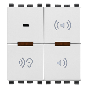 Microphone blanc pour communication, longueur 11,2 cm, largeur 9,6 cm, hauteur 9,8 cm, avec protège-oreilles - Product Image 1