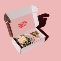 Vente en gros de boîtes postales d'emballage d'expédition avec logo personnalisé boîte cadeau de luxe ondulée florale durable avec plante à fleurs avec insertion
