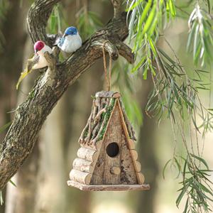 Estilo rústico de campo, decoração de jardim, casa de pássaro de madeira artesanato, casas de pássaros - Product Image 6