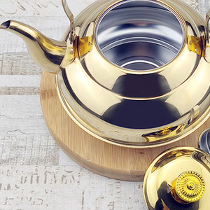 Bouilloire à poignée en acier inoxydable, compatible induction, <span class=keywords><strong>chauffe</strong></span>-<span class=keywords><strong>eau</strong></span> universel pour restaurants avec filtre infuseur à thé, service à thé simple - Product Image 5