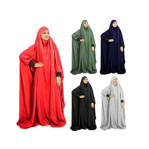 Eid 후드 이슬람 여성 Hijab 드레스기도 의류 Jilbab Abaya 긴 Khimar 전체 커버 라마단 가운 Abayas 이슬람 의류 Niqab