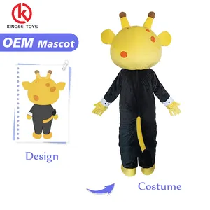Kinqee Factory OEM Advertising Adults Deer Mascot Costume Custom Made Animal Plushie Doll Cartoon Character Costumes Party