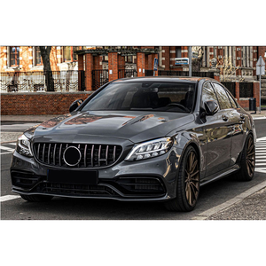 Kit de conversion de carrosserie pour <span class=keywords><strong>Mercedes</strong></span>-Benz Classe C W205 (version tardive) vers <span class=keywords><strong>Mercedes</strong></span>-Benz <span class=keywords><strong>C63</strong></span> <span class=keywords><strong>AMG</strong></span> 2019- : Grille centrale de pare-chocs avant et arrière - <span class=keywords><strong>Prix</strong></span> de gros - Product Image 5