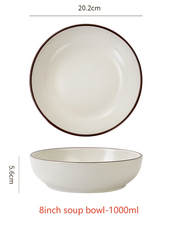 Tazón de sopa blanco de 8 pulgadas