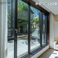 Ventana Abatible de PVC Estilo Moderno Neozelandés, Marco de Acero y Plástico, Función Antiviento, Ideal para Hoteles