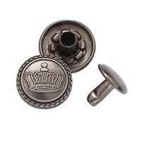 Logo personnalisé de haute qualité en relief en alliage de Zinc capuchon en métal Rivet boutons Rectangle carré circulaire pour la fixation de sac