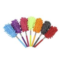 Brosse à poussière rétractable en microfibre pour voiture, antistatique, avec manche en acier inoxydable pour le nettoyage de la poussière