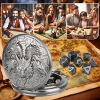 Étui de montre de poche durable de qualité supérieure avec mini-dés de D&D, portable pour les voyages et le divertissement RPG