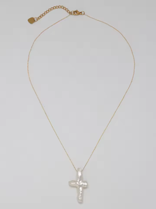 Collar de Oro con Diseño de Garra de Pollo, Perla Barroca, Patrón de Cruz Asimétrico, Cadena para Clavícula - Product Image 2