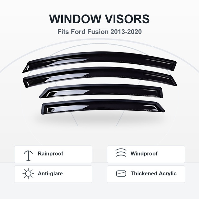 New Custom Thickened Acrylic Visors for Fusion Rain Guards Wind Deflectors Side Door Car Exterior Retrofit Mod Accessories