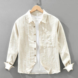 เสื้อเชิ้ตผ้าลินินลำลองทรงหลวมสำหรับ<span class=keywords><strong>ผู้ชาย</strong></span> ระบายอากาศได้ดี ไม่ยับ สวมใส่สบาย เหมาะสำหรับใส่ทุกวัน ติดกระดุม ฤดูร้อน 2026 - Product Image 1