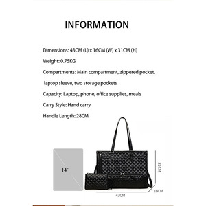<span class=keywords><strong>Borsa</strong></span> Termica alla Moda per Donne con Scomparto Isolato per il Pranzo, <span class=keywords><strong>Borsa</strong></span> da Picnic Elegante per Lavoro e Affari - Product Image 2