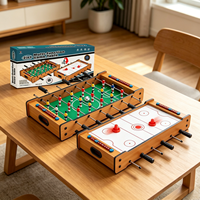 Table de jeu multifonction 2-en-1 en bois pour l'intérieur : football et hockey sur glace, idéale pour toute la famille (vente en gros)