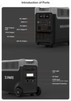 Station d'alimentation portable 3840Wh, générateur solaire LiFePO4 3600W avec UPS, charge rapide 3H, PD100W pour la maison, les situations d'urgence, le camping, les camping-cars et la sauvegarde d'énergie