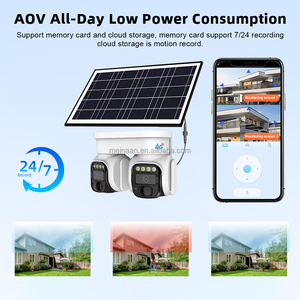 Kamera Keamanan Luar Ruangan 4K Wireless PTZ Tenaga Surya 4G dengan Kartu SIM, Panel Surya 20W, Baterai 20A, <span class=keywords><strong>2</strong></span> Lensa, Rekam 24/7 - Product Image 2